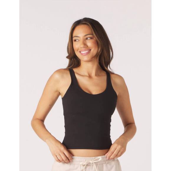 GLYDER Tops - NEW GLYDER sculpt skimmer tank top in black